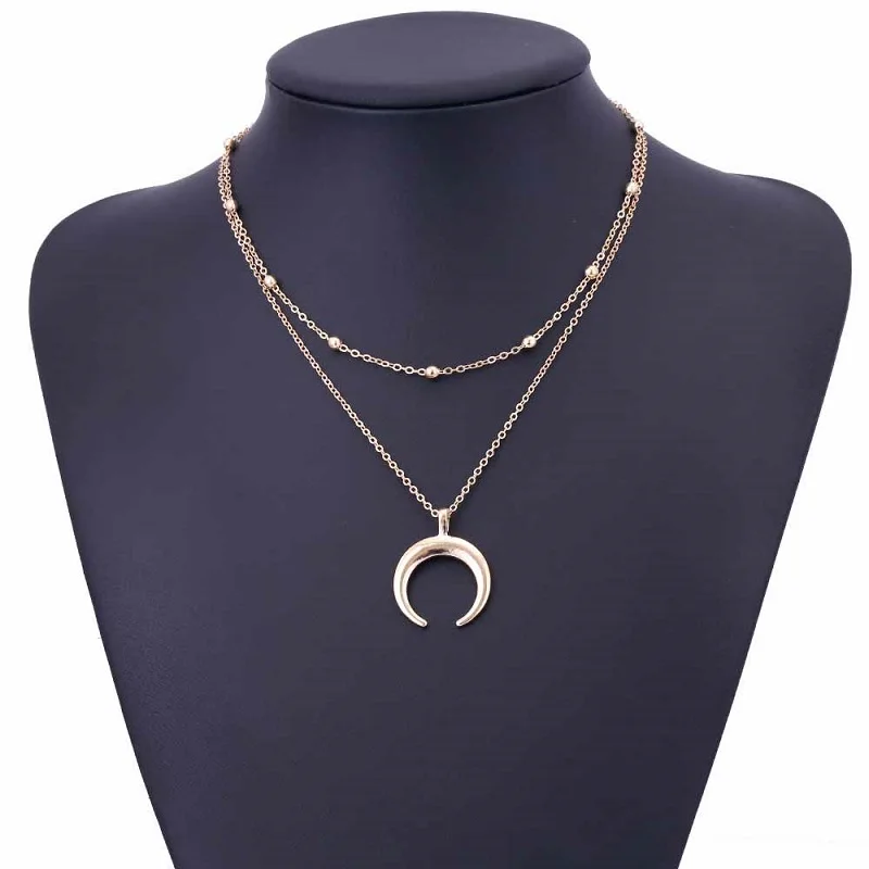IPARAM-2017-New-Fashion-Double-Horn-Necklace-Crescent-Moon-Necklace-Boho-Jewelry-Minimal-Girlfriend-Gift-1