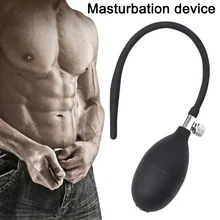Newly Masturbator Inflatable Penis Plug Silicone Expand Bladder Catheter Pump Adult Sex Toy for Men 19ing