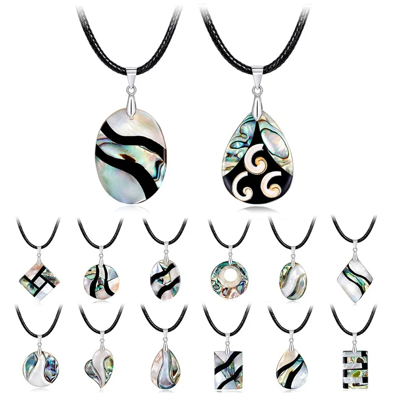

New Zealand Natural Abalone Shell Statement Choker Necklace for Women Charms Pendants Gift Maxi Collar Fashion Jewelry