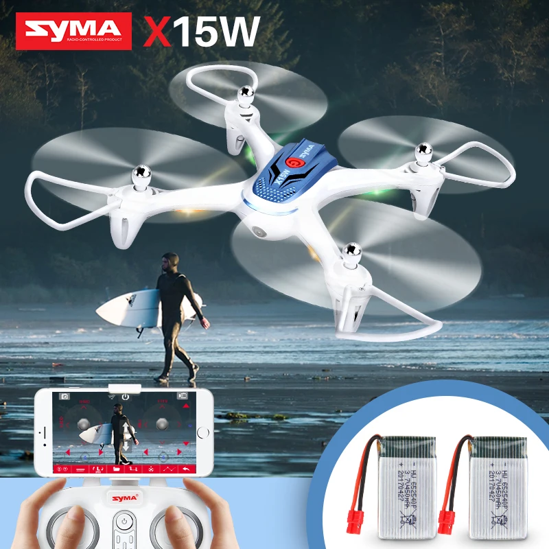 2 батареи SYMA Officail X15W Дрон с камерой HD 0.3MP FPV в реальном времени передача RC вертолет