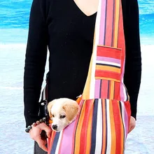 Полосатая маленькая сумка-переноска для собак, кошек, регулируемая сумка на одно плечо, переноска для собак, котят, щенков, переноска для путешествий