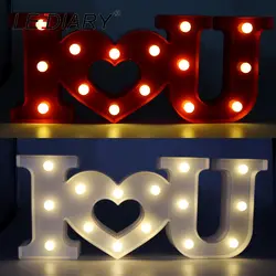 СВЕТОДИОДНЫЙ LED IARY светодиодный 3D светодиодные ночники I LOVE You буквы лампа Алфавит настольный свет с DC 5 в USB мощность провода прикроватные