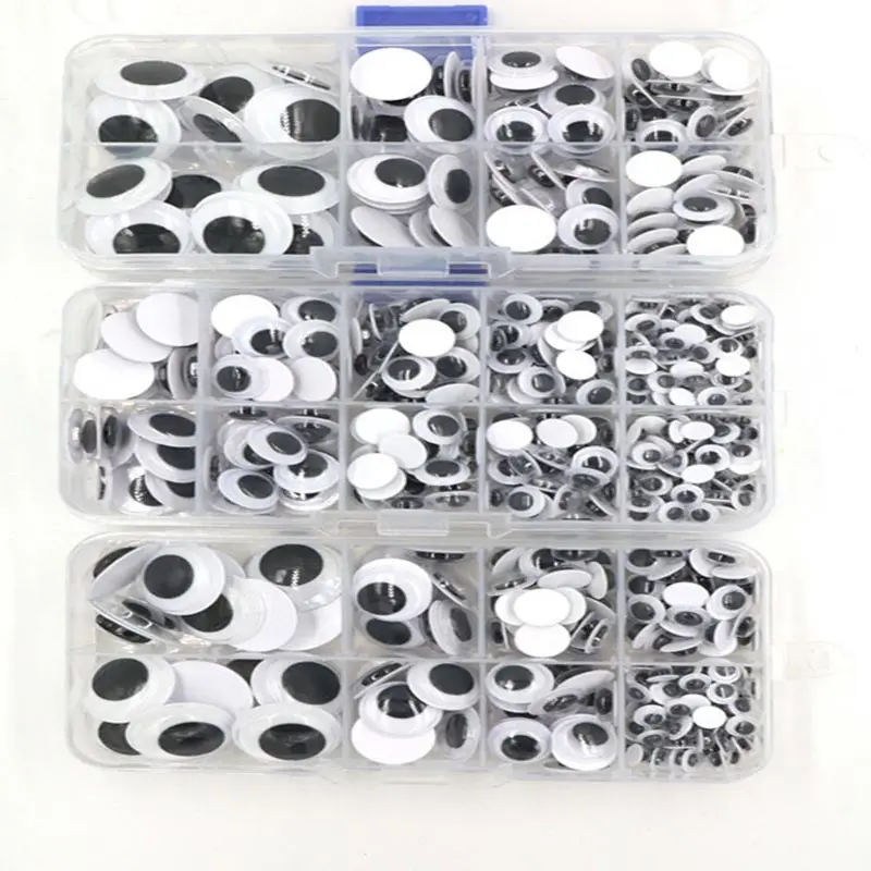 Yingelon 730pcs Handmade Sew Eye Wiggle Doll eyes New Accessories with box Movable googly Friendly Plastic Dolls Eyes Dropship (4)