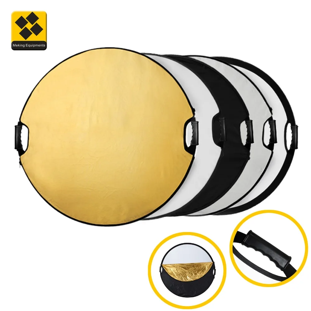 Photographic reflector 43-Inch 110CM Portable Foldable Reflector 5 In 1 Translucent Round Multi Disc Light Reflector With Black Carry Bag Ideal For Photography Activities Portable photography reflecto