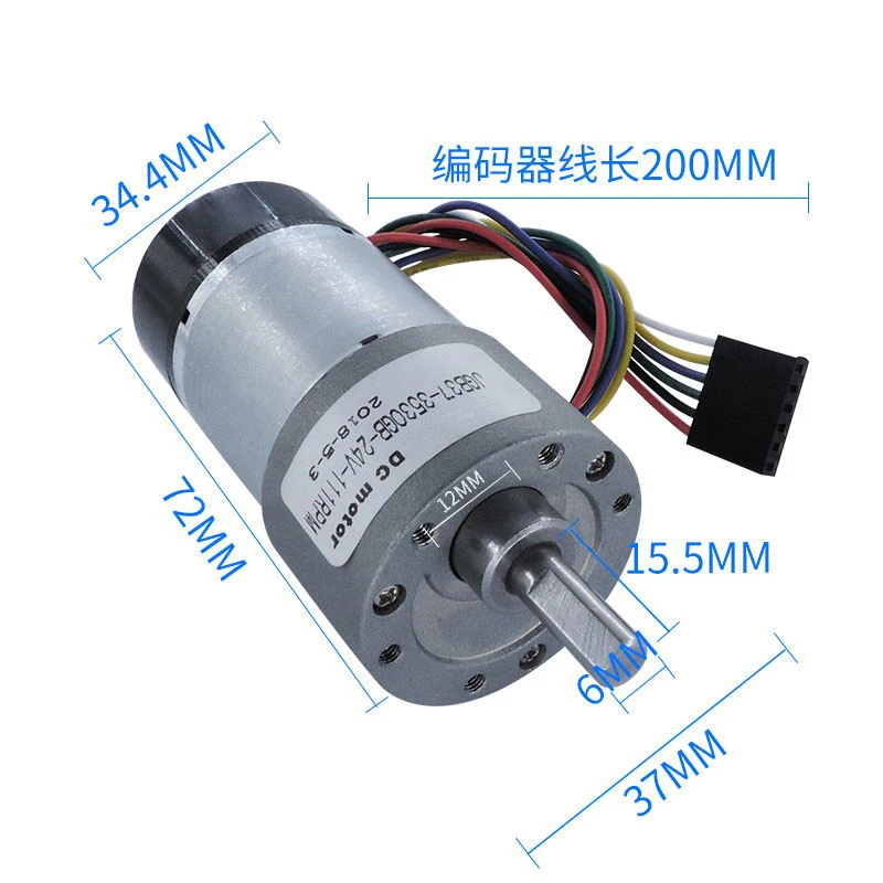 

Bringsmart JGB37-3530GB DC Geared Motor with Encoding Board 24V High Torque 12-1600rpm Mini Coding Device Motor Encoder