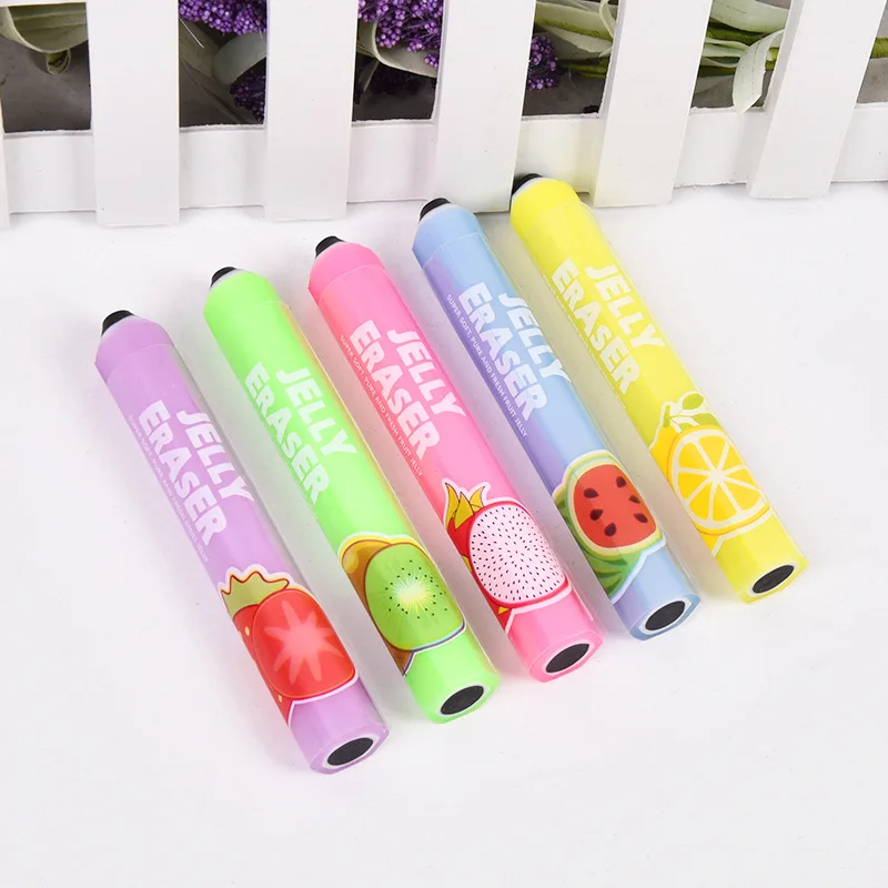 4 pcs/lot fruits Pen Shape Eraser New Style Design Rubber Pencil Eraser Stationery Office School