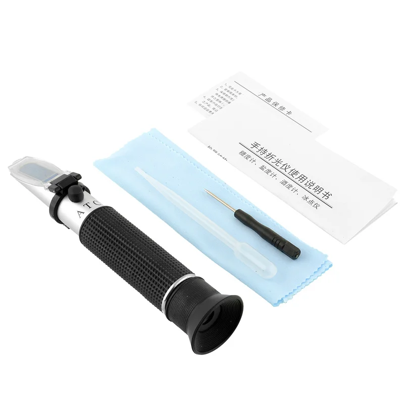 

0~100% Refractometer Alcohol Alcoholometer Meter V/V ATC Handheld Tool Hydrometer Concentration Spirits Tester Wine