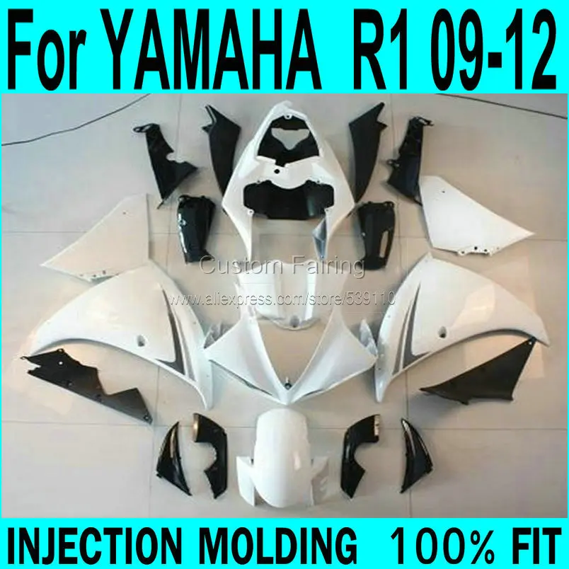 Белые Обтекатели для YAMAHA R1 09 12 (черный) 2009 литьевая форма обтекатель комплект