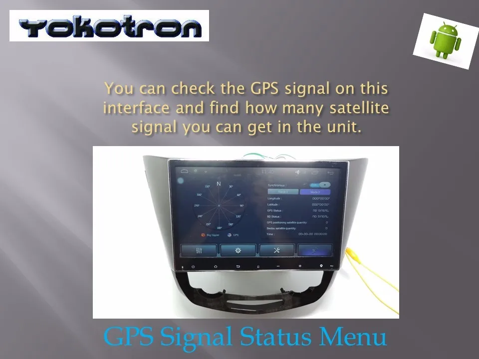 GPS signal  Menu