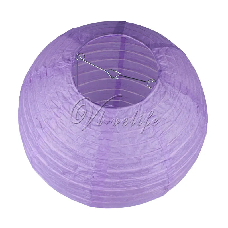 10 шт. 1"(25 см) Круглые Бумажные Фонари Свадебные украшения на день рождения поставка лампы китайский бумажный мяч - Цвет: lavender
