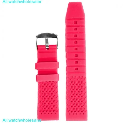 22mm Watermelon Pink Silicone Jelly Rubber Ladies Watch Band Straps WB1051X22JB