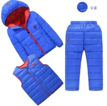 HOT Quality down jacket suit children in winter Down jacket waistcoat trousers 2 8 years old