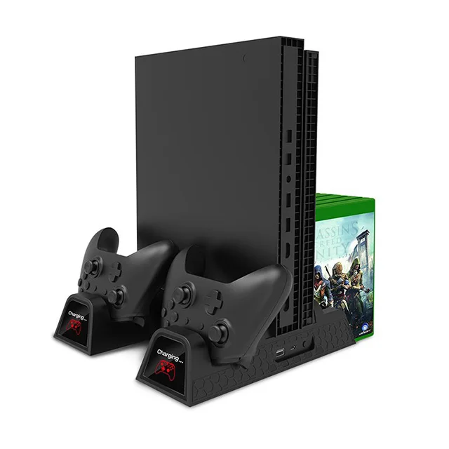 

Vertical Cooling Stand Charging Stand for Xbox One/Xbox One S/Xbox One X Console Controllers with two Batteries and Game Storage