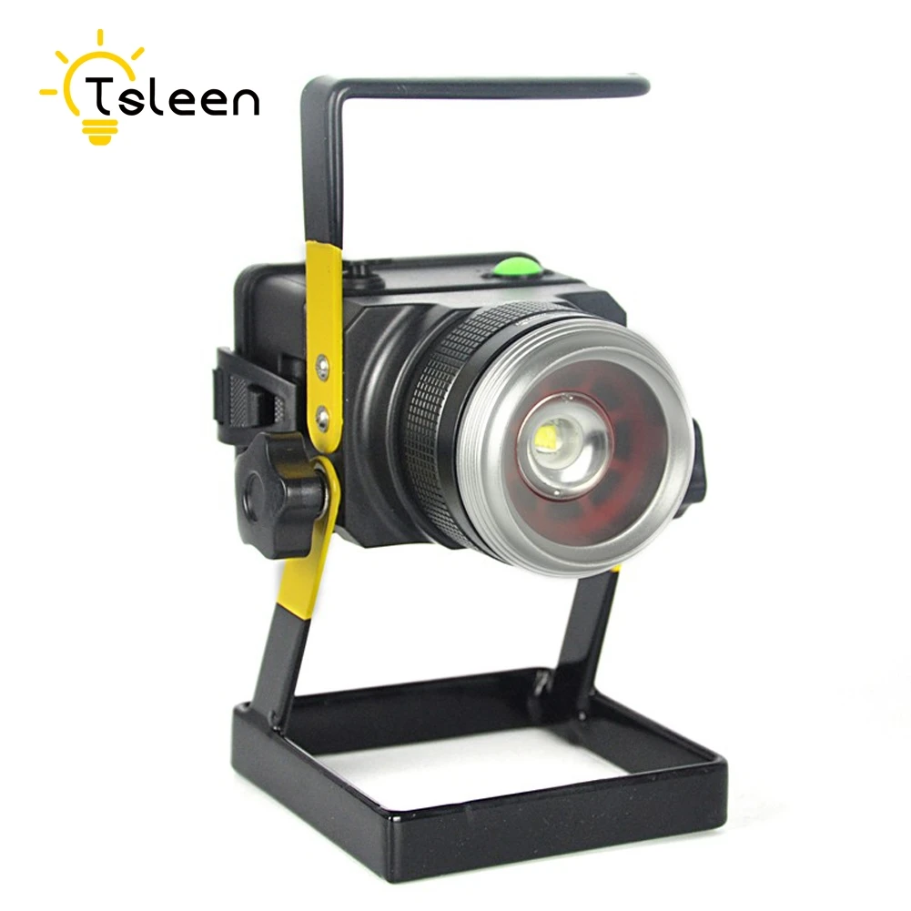 

TSLEEN Dimmable LED Flood Light Projector LED Floodlight Spotlight Outdoor 18650 Battery Zoomable Refletor de Led Street Lamp