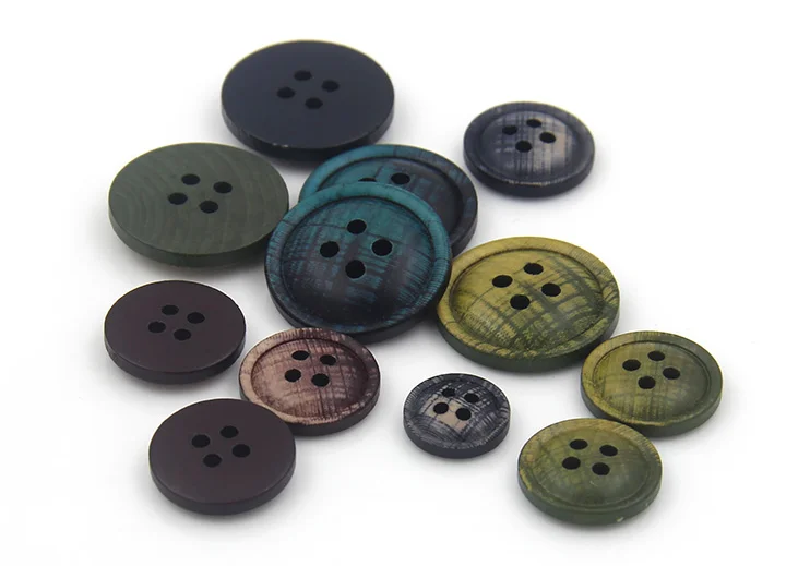 

10pcs/lot Button suit button color wood buckle wood pattern shirt button four eye shirt button sweater buckle