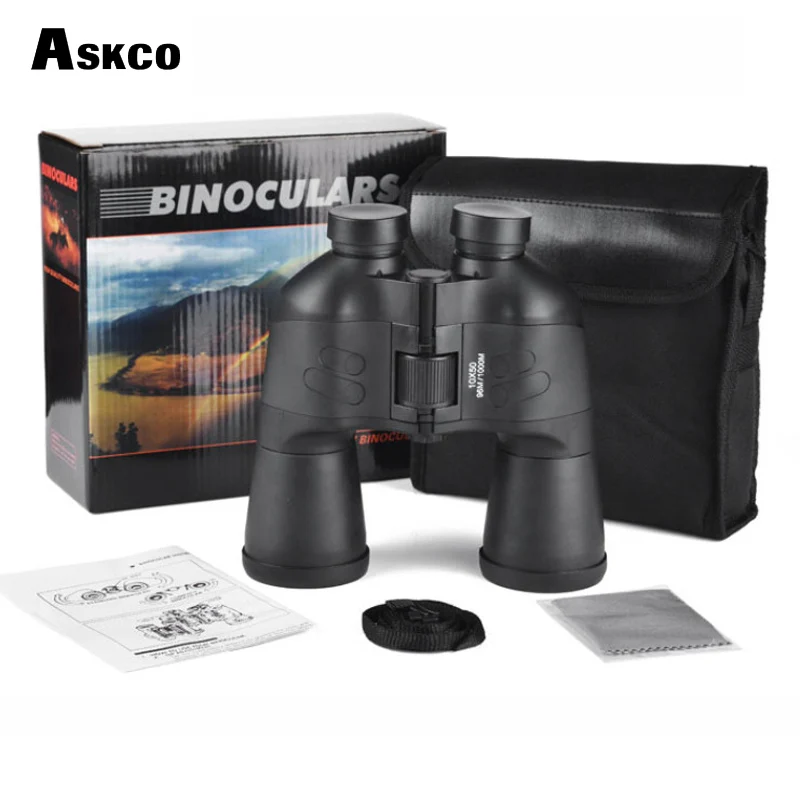 Военная Униформа HD 10x50 Бинокль Водонепроницаемый Askco Профессиональный бинокль