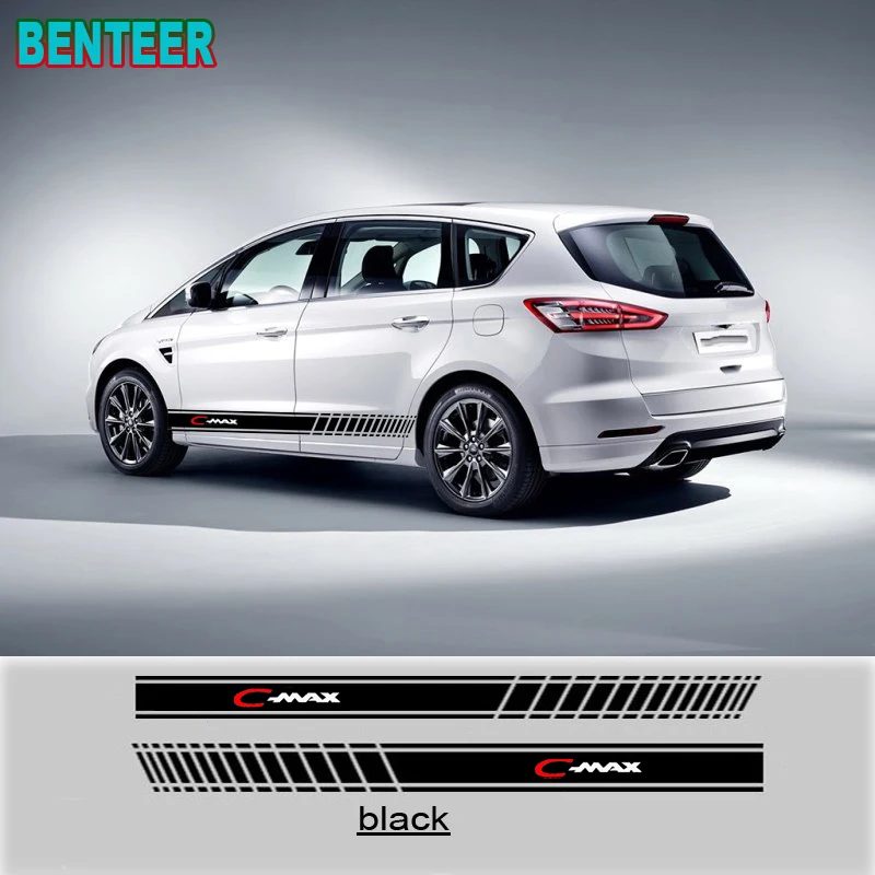 

2pcs/lot Car Side Decal Stripes Stickers Flag Graphi For Ford Cmax C-max Car Accessories