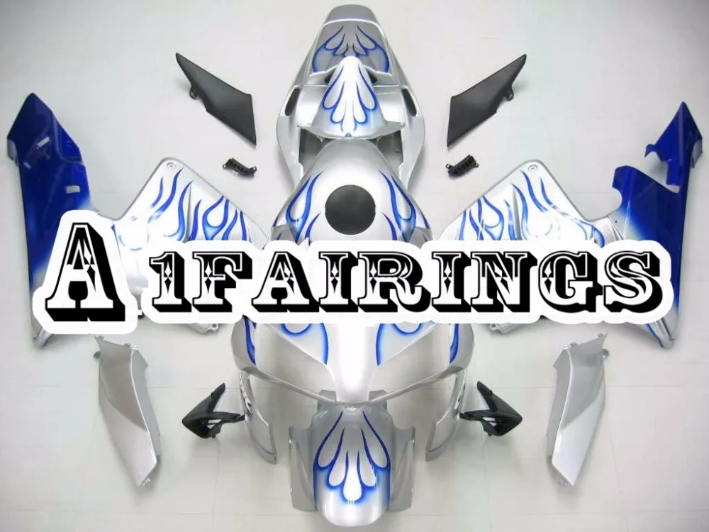 Наборы для тела Honda CBR600RR F5 2003 2004 ABS Пластик впрыска корпуса мотоцикла carenes F5 03 04 серебро голубого пламени рамы кузова
