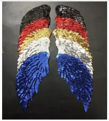 DZ наборами по 2 пары блесток значок Wings ткань утюг на патчи