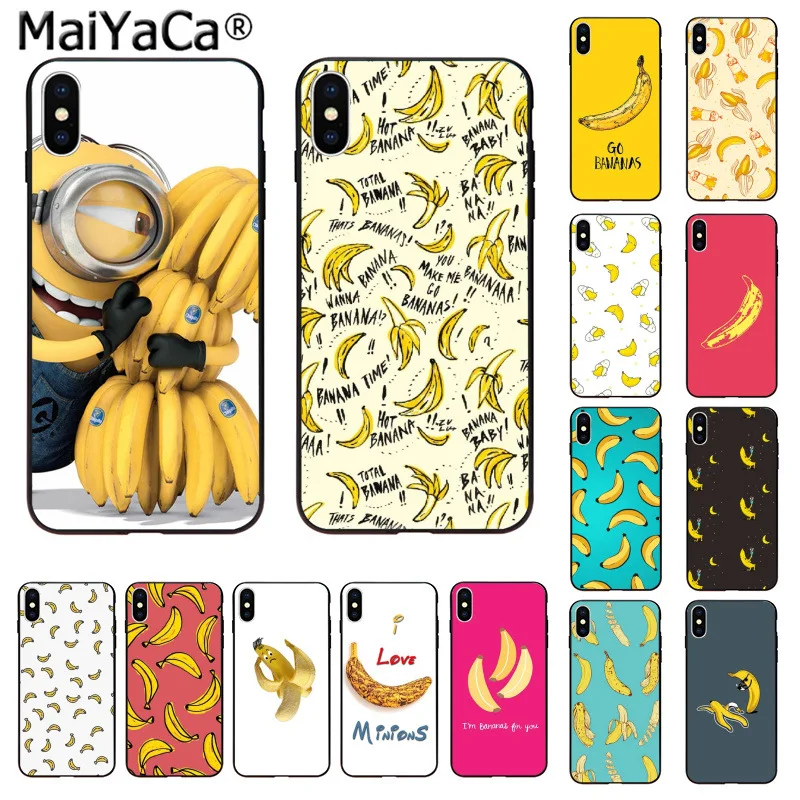 

MaiYaCa Delicious food yellow banana DIY Luxury High-end Protector Case for iphone 11 pro 8 7 66S Plus 5S SE XR X XS MAX Cover