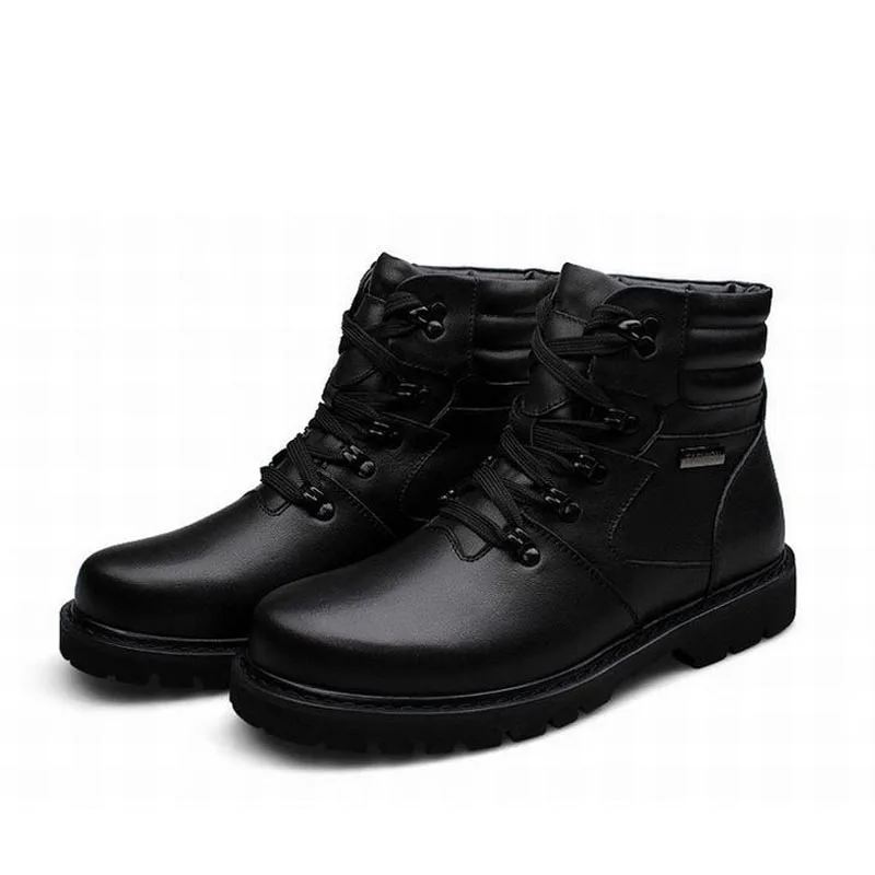 men ankle winter snow boots man platform genuine leather lace up high top military martin mens shoes zapatillas zapatos hombre