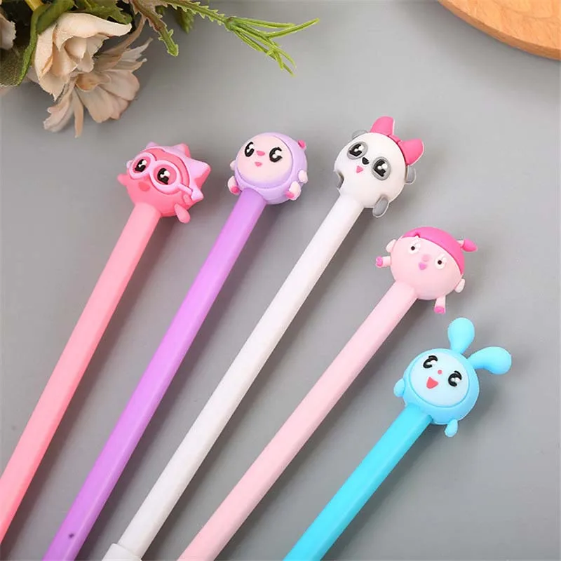 

1 Pcs Cute Cartoon Expression Gel Pen 0.5 mm Silicone Head Black Ink Signature Pen School Writing Supplies Gift Water Based Pen