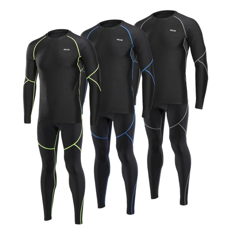 Men Accelerate Dry Skiing Jacket and Pants Thermals Skiing Underwear ...