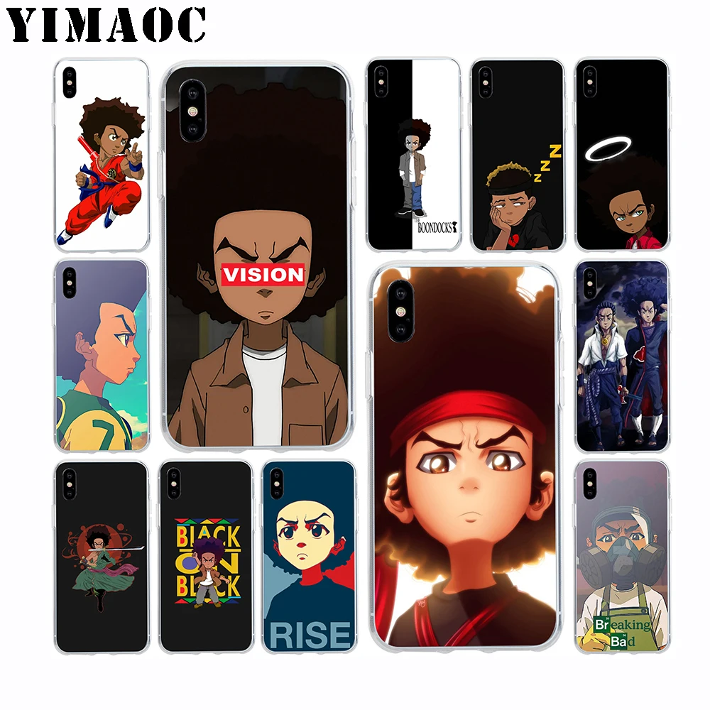 YIMAOC Huey Freeman Boondocks Soft Silicone Case for Apple Iphone 11 Pro Xr Xs Max X 10 8 Plus 7 6S 6 SE 5S 5 7Plus 8Plus |