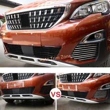 De Acero inoxidable de 16 Unidades Exteriores Faros Antiniebla Parachoques Delantero Inferior Molduras Para Peugeot 3008 GT 2017