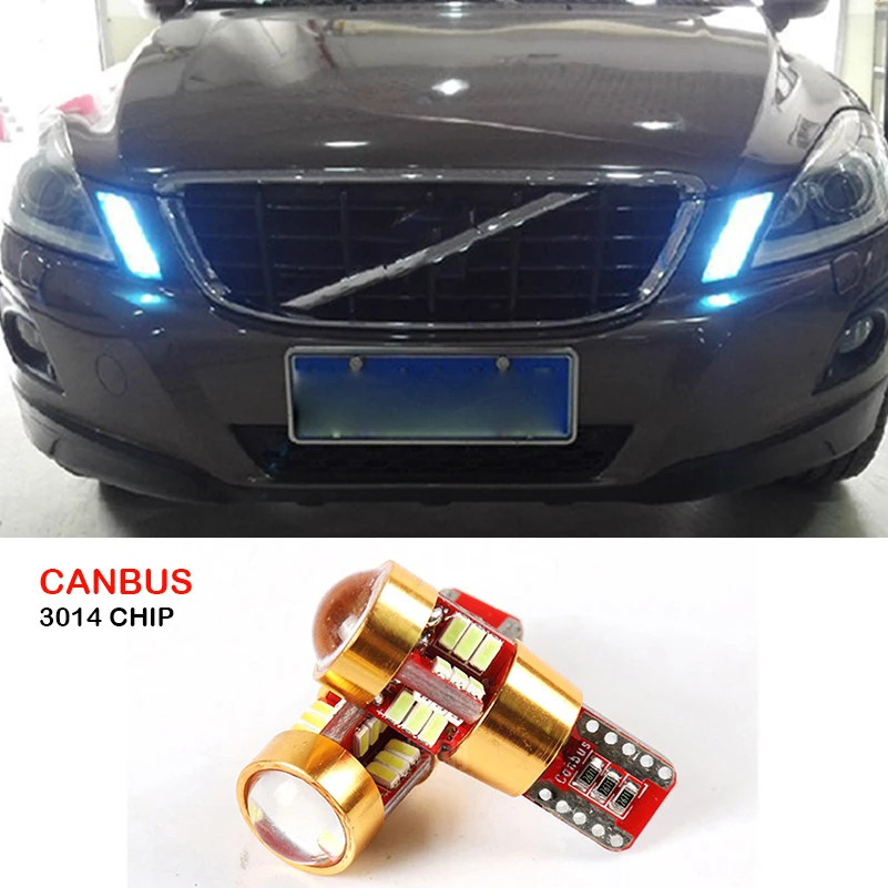 Автомобильные габаритные огни Canbus T10 W5W SMD 3014 27LED парковочные для Volvo S60L S80L XC90 C70 V40 V50