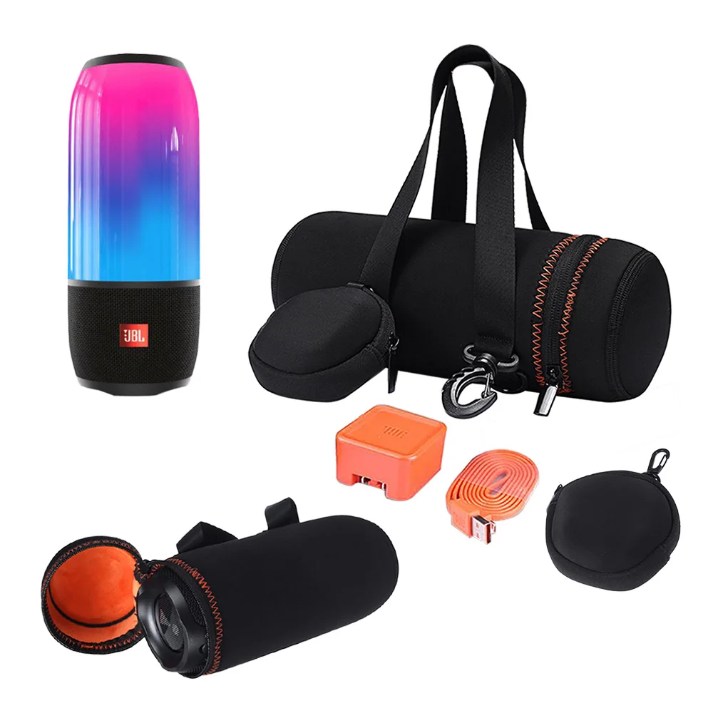 

2 In 1 Soft Carry Protective Speaker Pouch Cover Bag Case For JBL Pulse 3 Pulse3 Bluetooth Speaker-Extra Space for Plug&Cable
