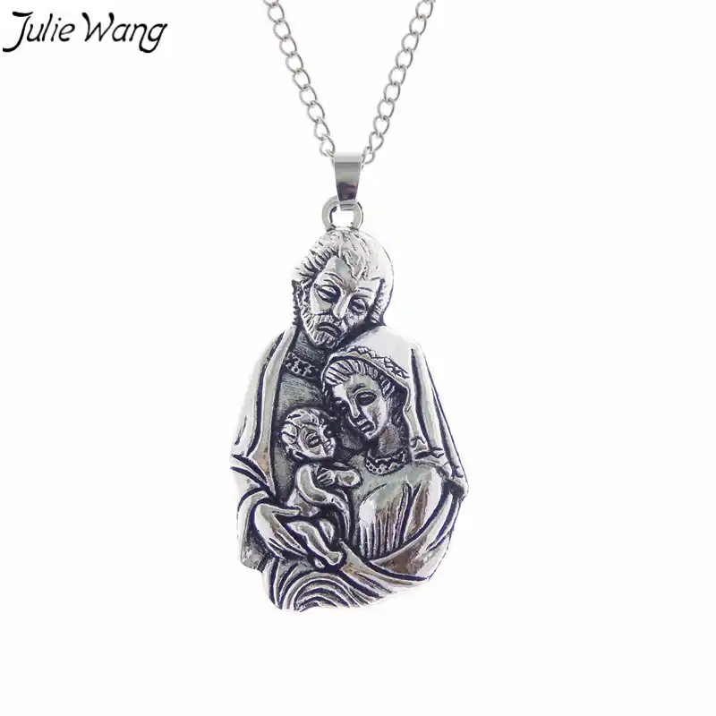 virgin mary and jesus pendant