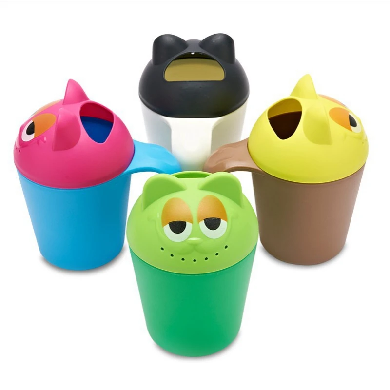 Newborn Baby Kids Bathing Cup Cartoon Bear Baby Shower Shampoo Cup