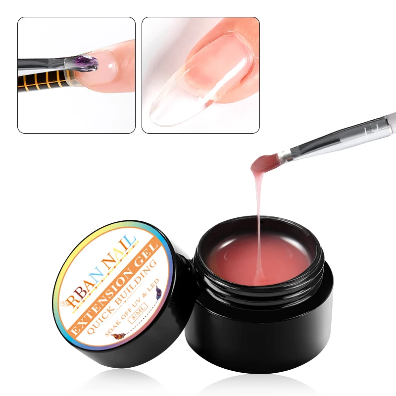 

RBAN NAIL Quick Extension Gel White Pink Acrylic Poly UV Gel 8ml Manicure Soak Off Crystal Jelly Finger Building Gel Tips