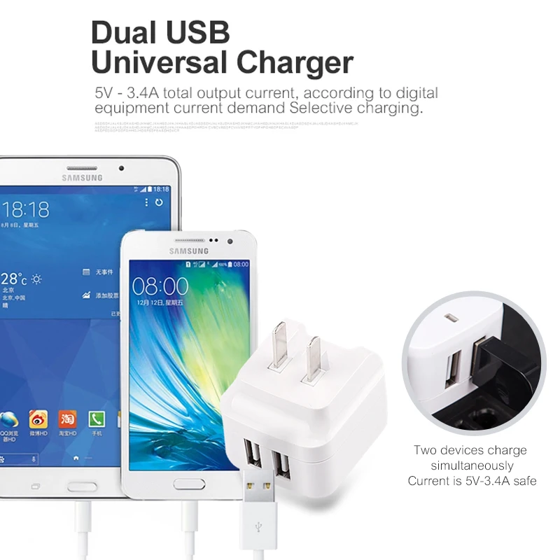 TOTU المزدوج USB للهاتف المحمول شاحن آيفون سامسونج Xiaomi اللوحي 5 فولت 3.4A سريع شحن السفر 2 ميناء USB جدار مهايئ شاحن TOTU المزدوج USB للهاتف المحمول شاحن آيفون سامسونج Xiaomi اللوحي 5 فولت 3.4A سريع شحن السفر 2 ميناء USB جدار مهايئ شاحن