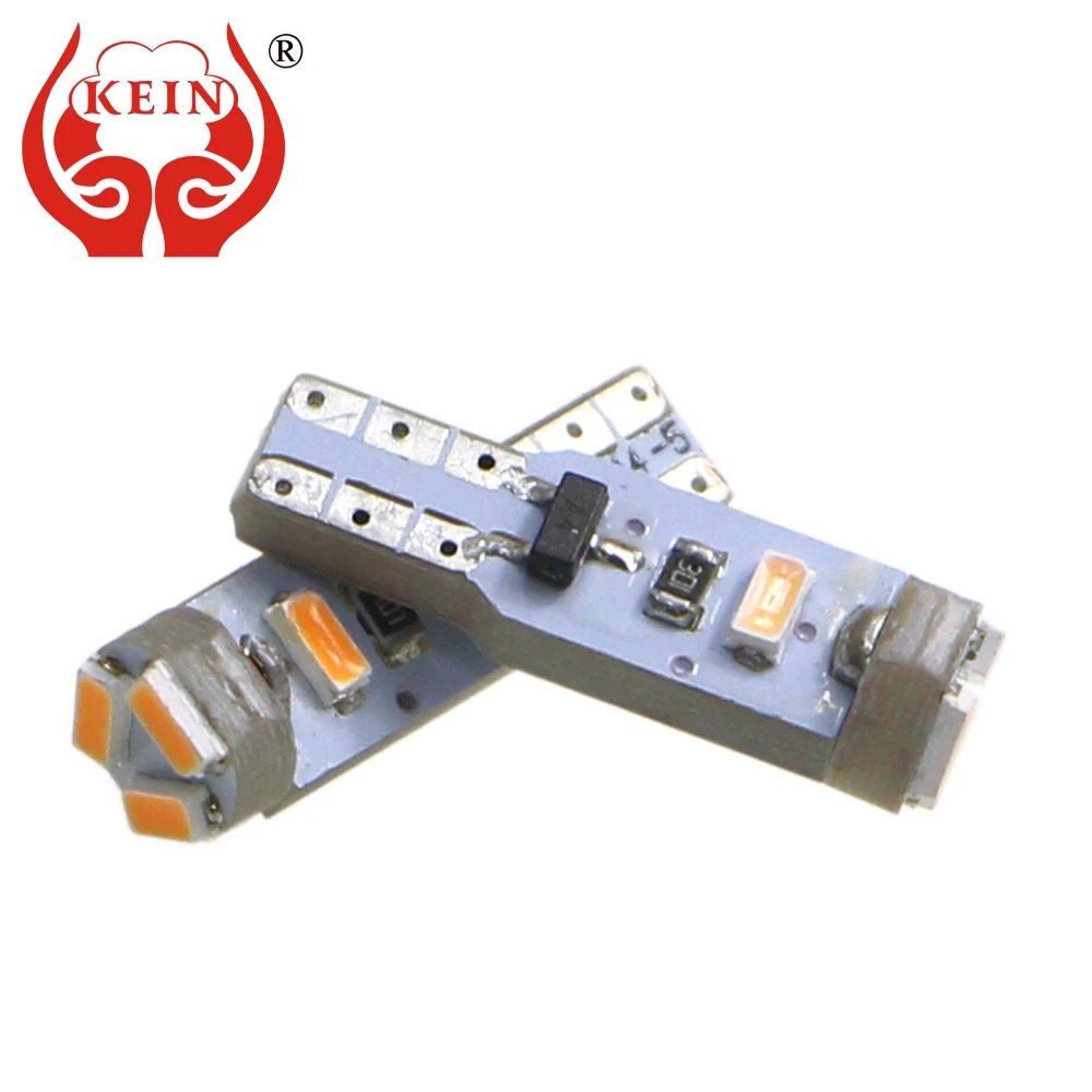 

KEIN 100PCS W3W LED T5 Car Bulb Nonpolarity 5SMD 3014 Auto T5 Instrument panelVehicle Dashboard warning indicator Light Lamp 12V