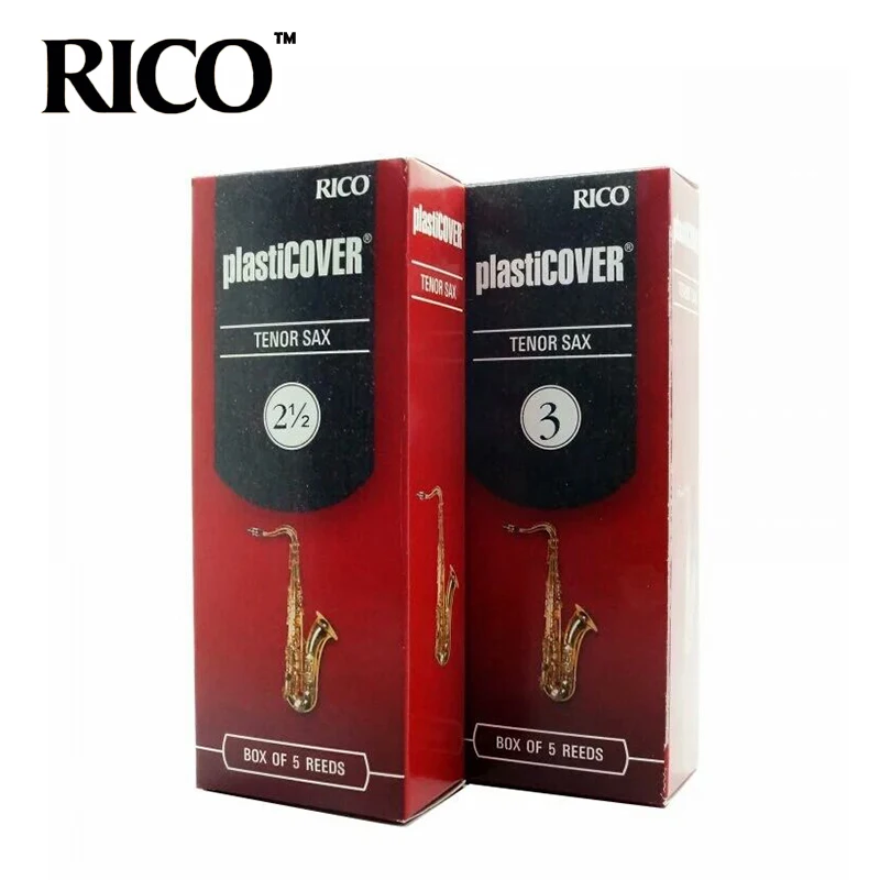 RICO пластиковое покрытие тенор Bb винил водонепроницаемый Sachs reed 2,5#, 3,0#, 3,5# коробка из 5