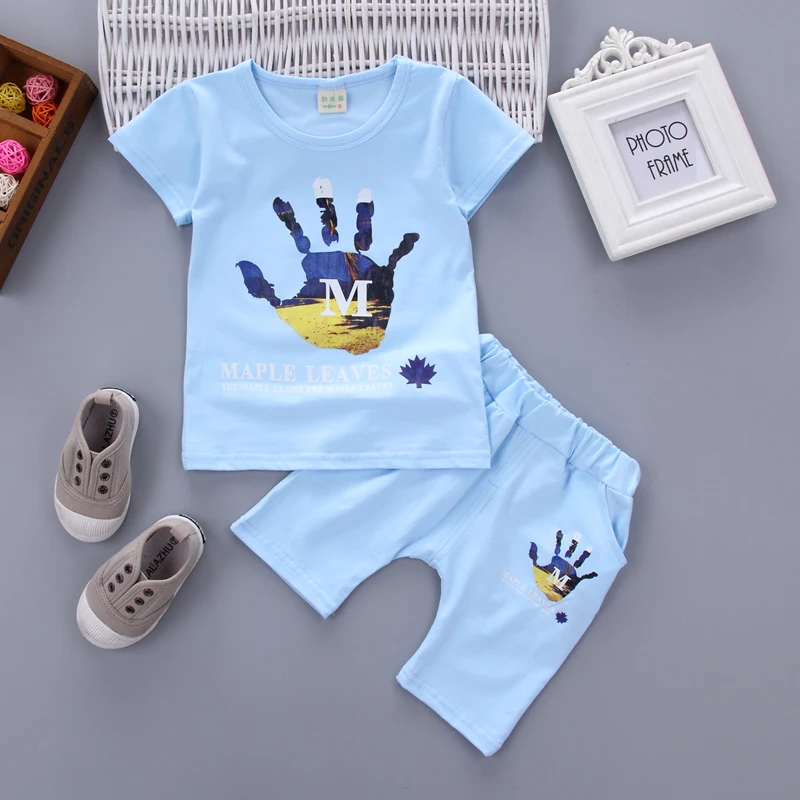 

Newest 2017 Summer Baby Boys Clothes Sets Male Children Cotton Suits Short Sleeve T Shirt+Shorts Kids Infant Casual Suits
