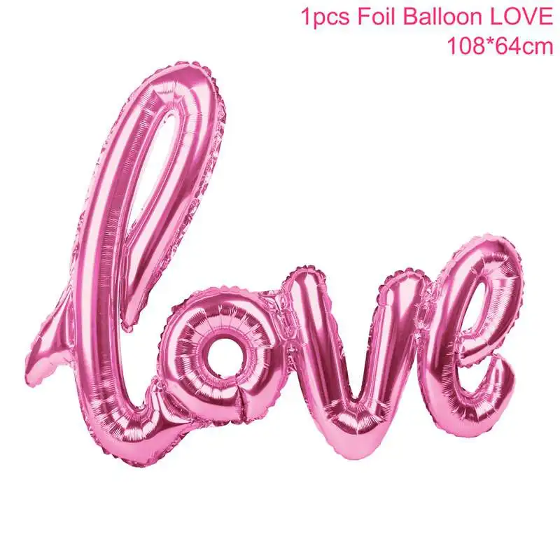 FENGRISE 1pc Giant Love Balloons Rose Gold Letter Ballon Wedding Party Decoration Valentines Day Gift Supplies Bride Foil Baloon шары воздушные воздушные шары - Цвет: Pink love