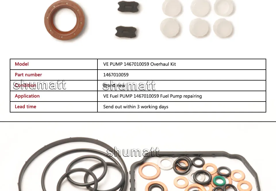 1467010059 VE Комплект прокладок топливного насоса 1 467 010 059 масляные насосы ремонтные комплекты