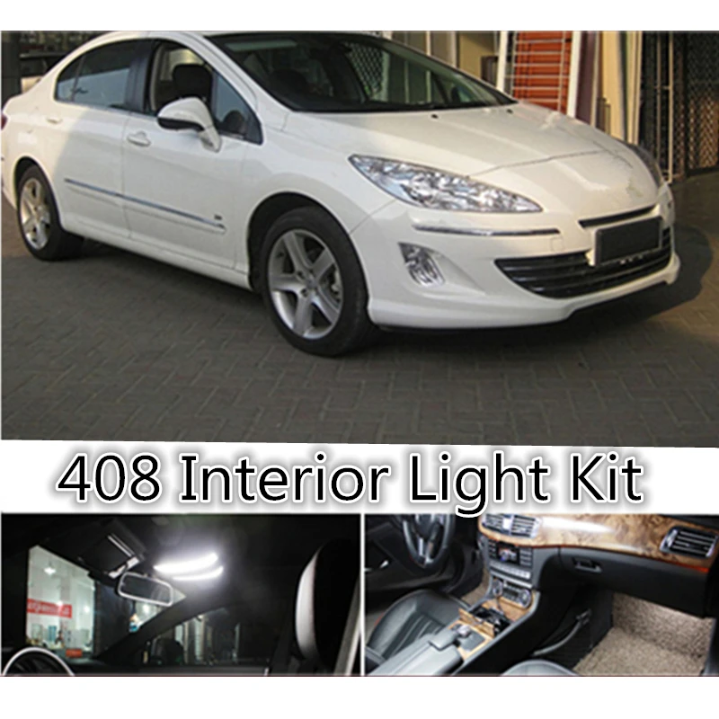 

Tcart 7pcs Car LED Interior Light Kit Front Map lamp Trunk bulb rear Dome light for Peugeot 408 accessories 2011-2016 year