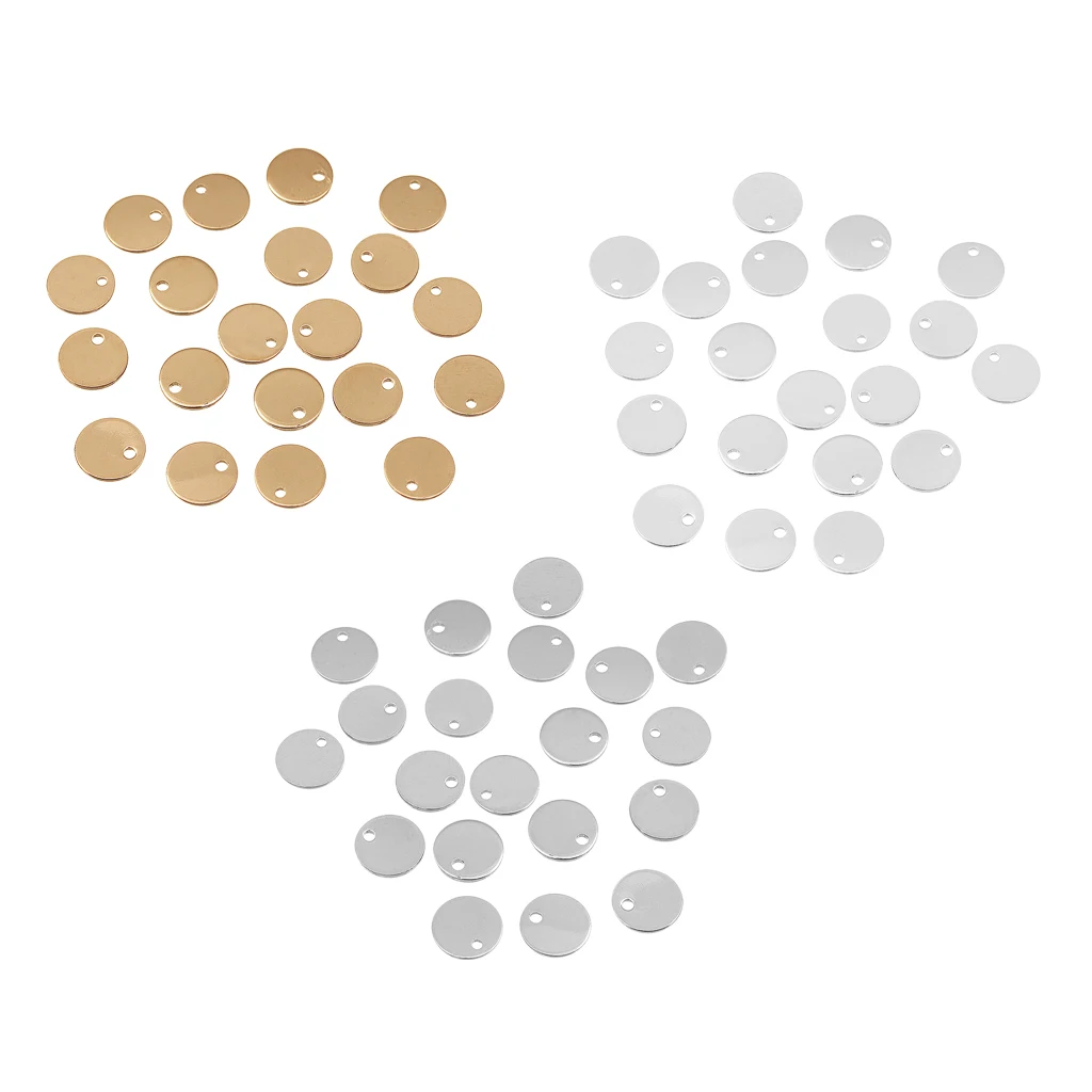 

60 Pieces Copper Mixed Color Round Coin Stamping Blank Tags Metal Jewelry Findings Supplies