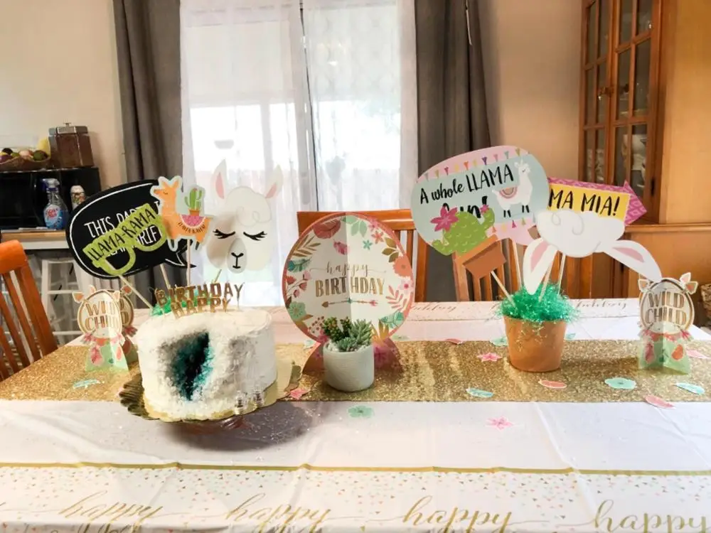 Лама весело ламы Fiesta Baby Shower День рождения пользу Photo Booth Реквизит комплект 20 шт.