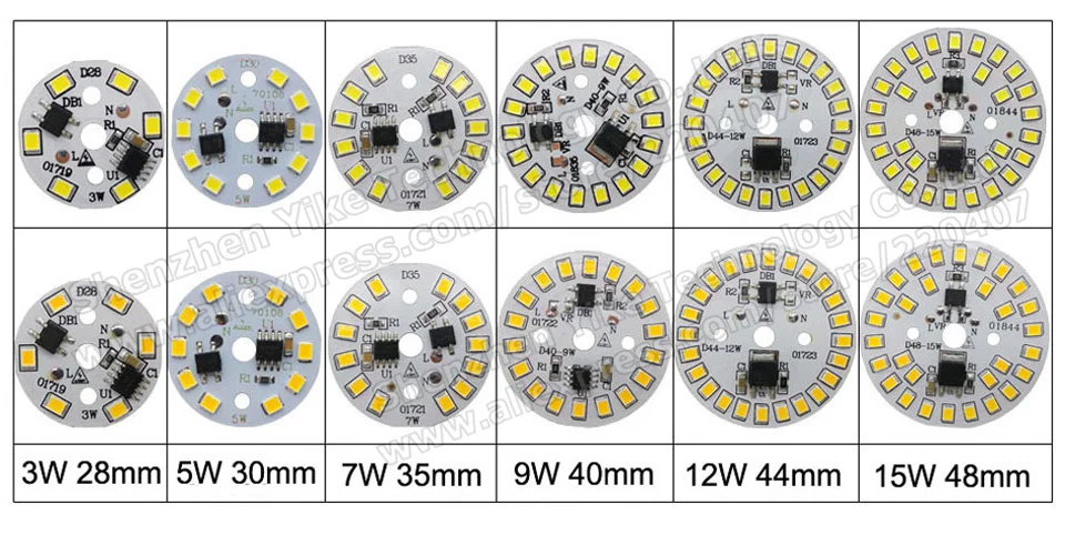 10 шт. ac 220v светодиодный pcb SMD2835 3w 5w 7w 9w 12w 15w интегрированный ic драйвер, светодиодный бусины умная ИС(интеграционная схема поверхностного монтажа, светодиодный светильник источник светодиодный лампы