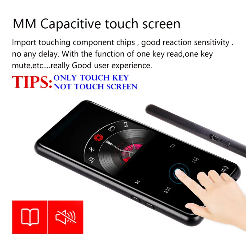 Беспроводной MP3 плеер 2 4 дюйма Bluetooth 1 Hi Fi HD MP4 без потерь стерео бас микрофон кабель