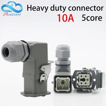 

Heavy-duty connector 5 (4 + 1) core 10A 250V HA-005-1 elbow plug in the hot channel flow