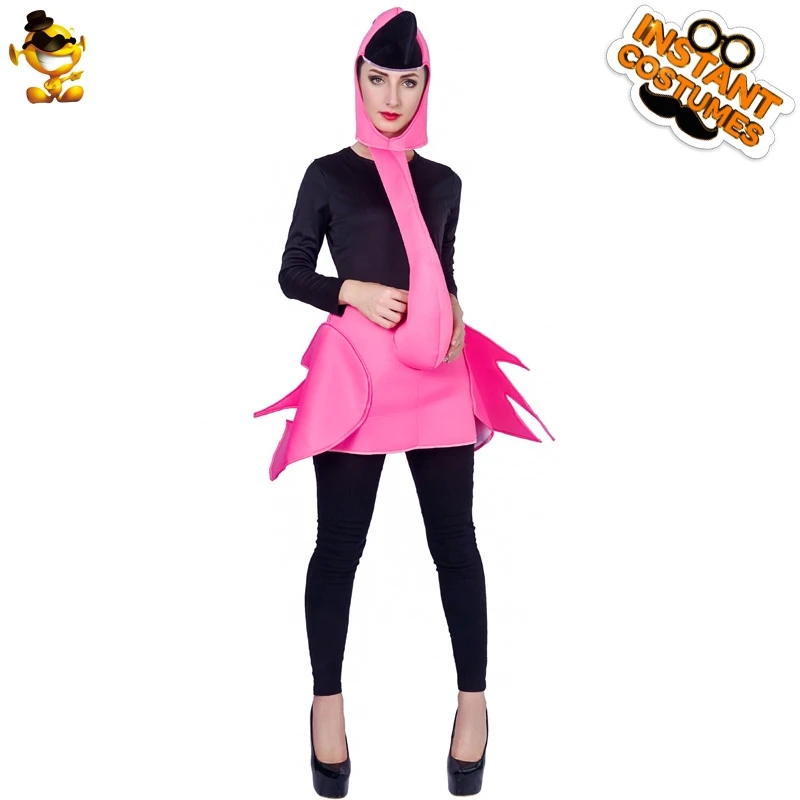 

DSPLAY Carnival Animal Mascot Outfits Unisex Jumpsuit Original New Design Cosplay Fashionable Pretty Flamingo Costume