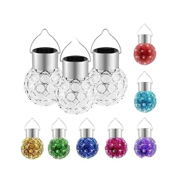 

5PCS LED Solar Glass Ball Hanging Light Colorful Color Light Outdoor Garden Garden Decorative Light