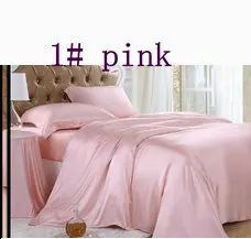 9 Цвет выбор 4 шт. Бесшовные шелк Постельное белье с чистого шелка Ткань - Цвет: 1 pink