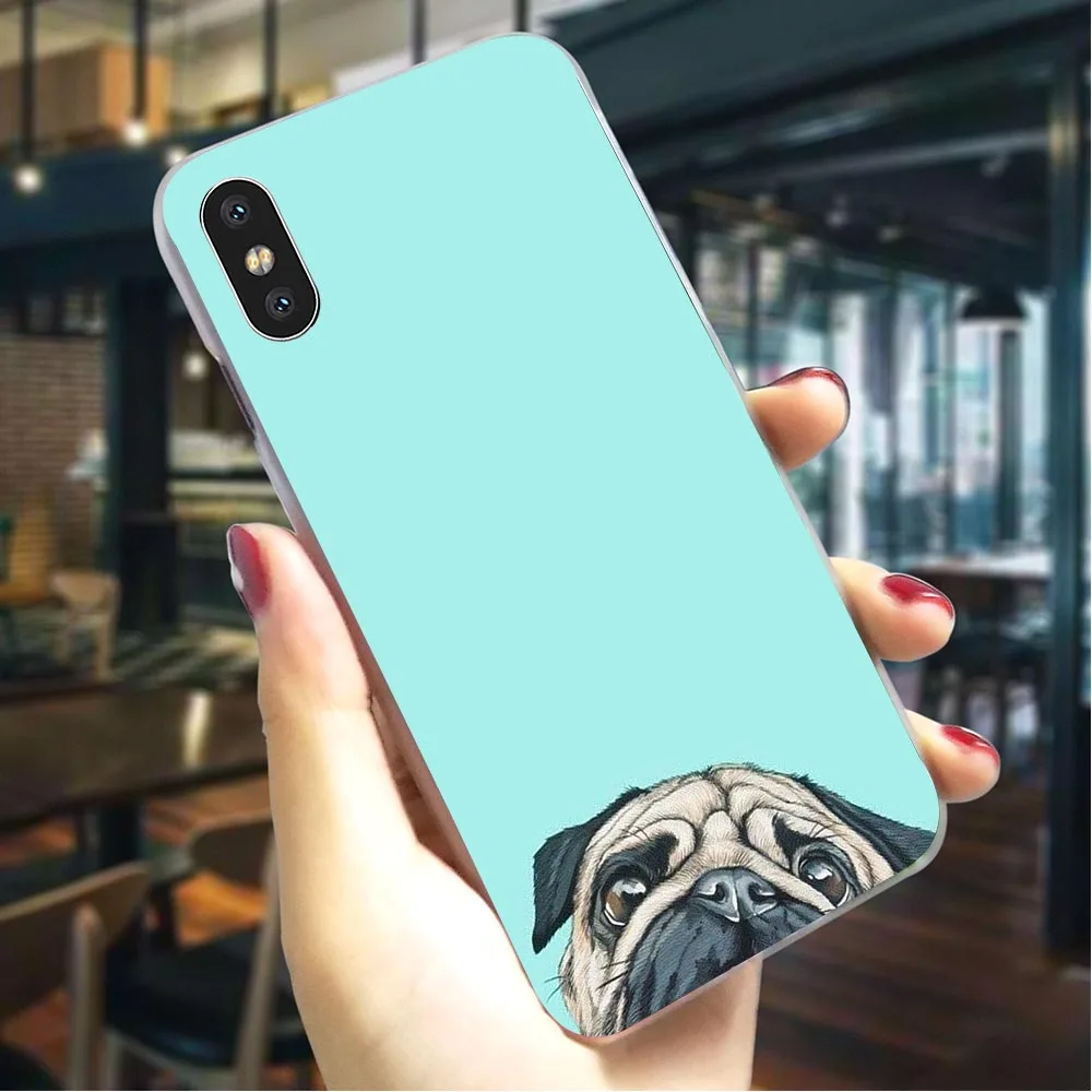 

Hard Case for iPhone 7 Pug Dog cat Cover for iPhone X Covers XR 8 Plus 6 6S 5S 5 SE 11 proXs Max Back Cases Pattern